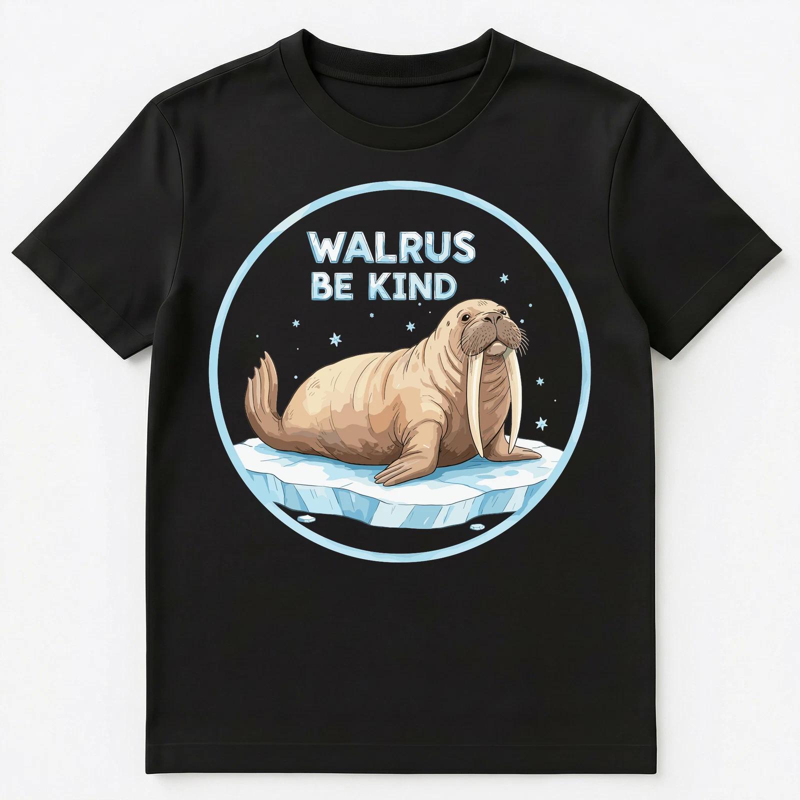 

Walrus Be Kind Cute Animal Motivation Design Unisex T-Shirt S