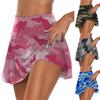 Women Camouflage Fake Two Piece Breathable Elastic Sports Shorts Mini Skirt