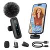 WARM BOX Wireless Lavalier Microphone USB-C Lightning Compatible iPhone iPad PC Android Instant Connection LED Indicator Noise Reduction Audio Video