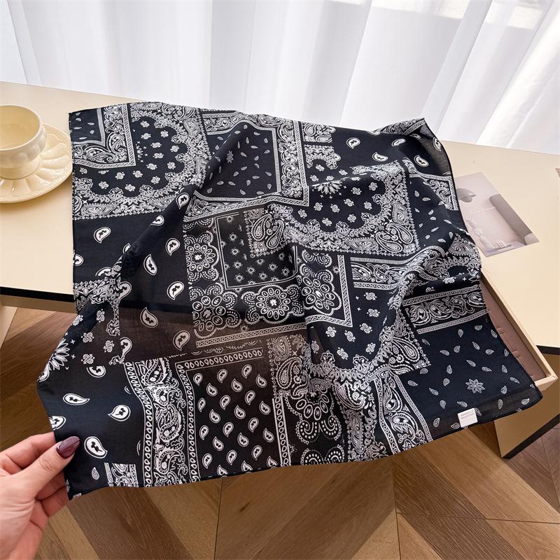 Paisley Cashew Flower Cotton Small Square Scarf Silk Scarf Shawl Decorative Scarf Scarf Head Scarf Silk Scarf Summer Thin