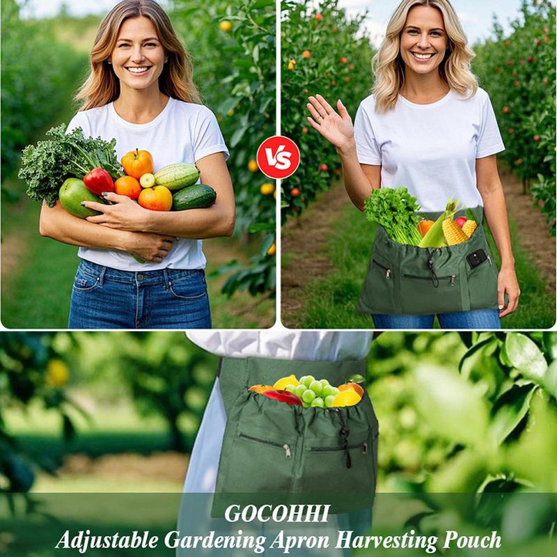 Garden Apron For Harvesting Planting Apron With Drawstring Pockets Heavy Duty Safety Gardening Accessories For Storing Small