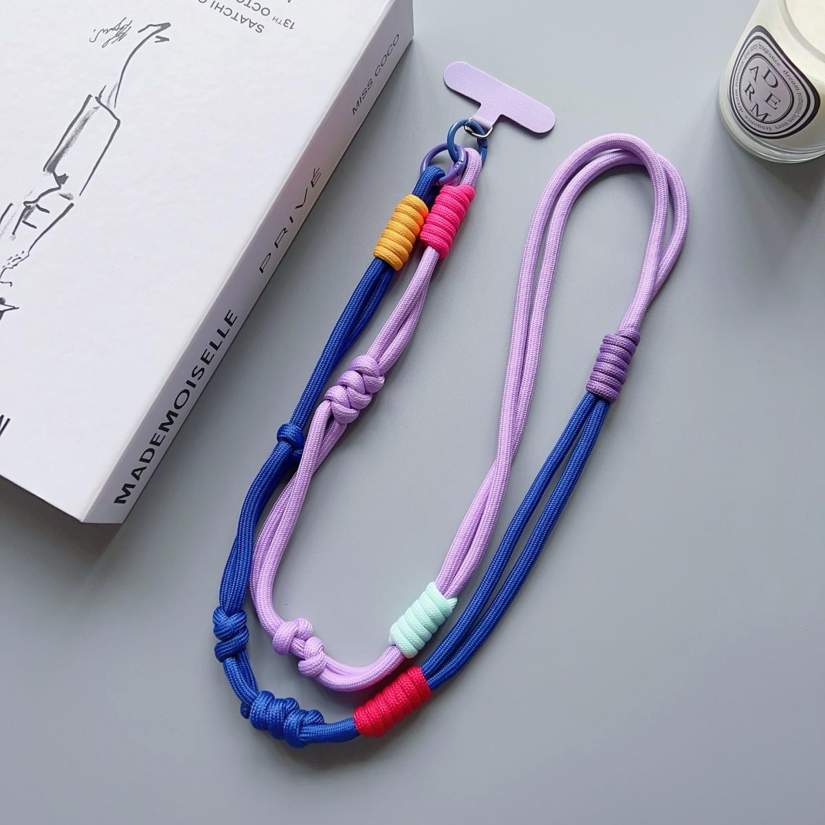 

Cute Fashion Splicing Phone Lanyard Diameter Outdoor Case Crossbody Shoulder Card Neck Cord Clip Hang Anti-lost Wrist Strap New