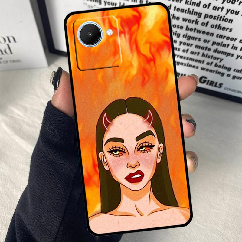 Aesthetic Devil Woman Bad Girl For Realme C55 C75 C67 C63 C51 C61 C53 C35 C65 C71 11 12 13 14 Pro Plus GT6 GT7 15 Pro Case