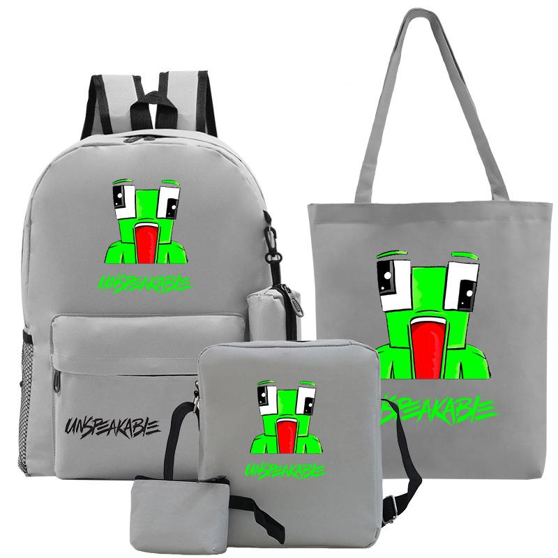Casual Backpack Five-piece Backpack + Tote Bag + Shoulder Bag + Pencil Bag + Small Money Bag 3