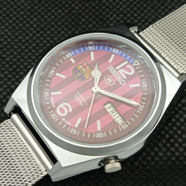 REFURBISHED VINTAGE SEIKO 5 AUTO 7009A JAPAN MENS D/D RED WATCH 610b-a318050-9 SKU610b-a318050
