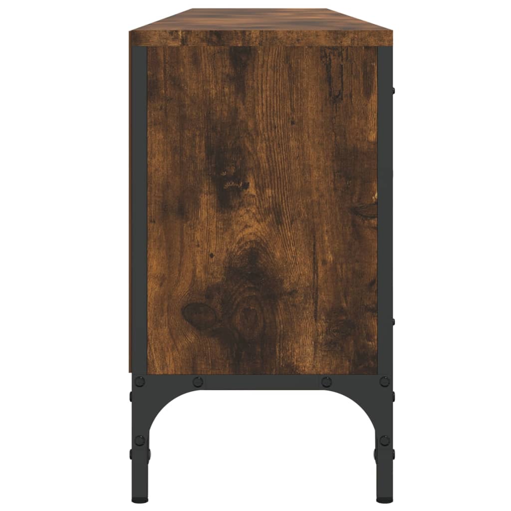 TV Cabinet with Drawer Smoked Oak 200 x 25 x 44 cm Engineered Wood