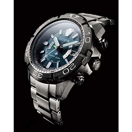 Citizen Promaster Diver's Watch, Waterproof, Light-Powered Eco-Drive Radio-Controlled, Marine Series, 200m Diver, Black, AS7145-69L, Men's, Silver