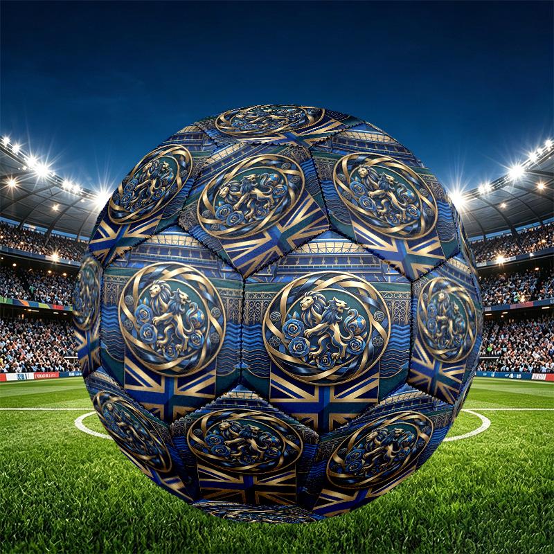 Chelsea Football Club Print Size 5 Soccer Ball, PU Wear Resistant Football for Match Training and Daily Practice, Birthday Gift for Soccer Fans