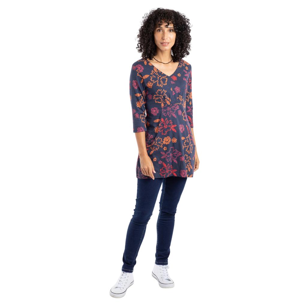 Weird Fish Womens/Ladies Arielle Printed Jersey 3/4 Sleeve Tunic Top