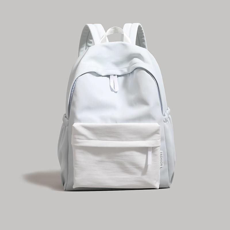 

Simple solid color 2025 new women s schoolbag large capacity junior high school student backpack computer bag women s backpack синий