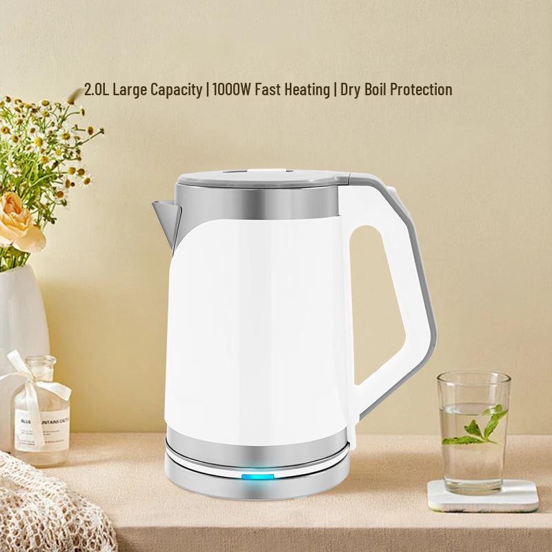 

Kuangjia Double-Layer Electric Kettle with Anti-Scald Design, Large Capacity, Auto Power-Off, 110V/220V EU Plug 220V 2.0L