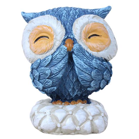 Figurină cu bufniță, bază realistă, pictură manuală, rășină, ornament stabil pentru camera de zi