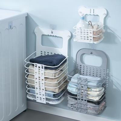 Foldable Laundry Basket Wall-mounted Dirty Clothes Storage Basket