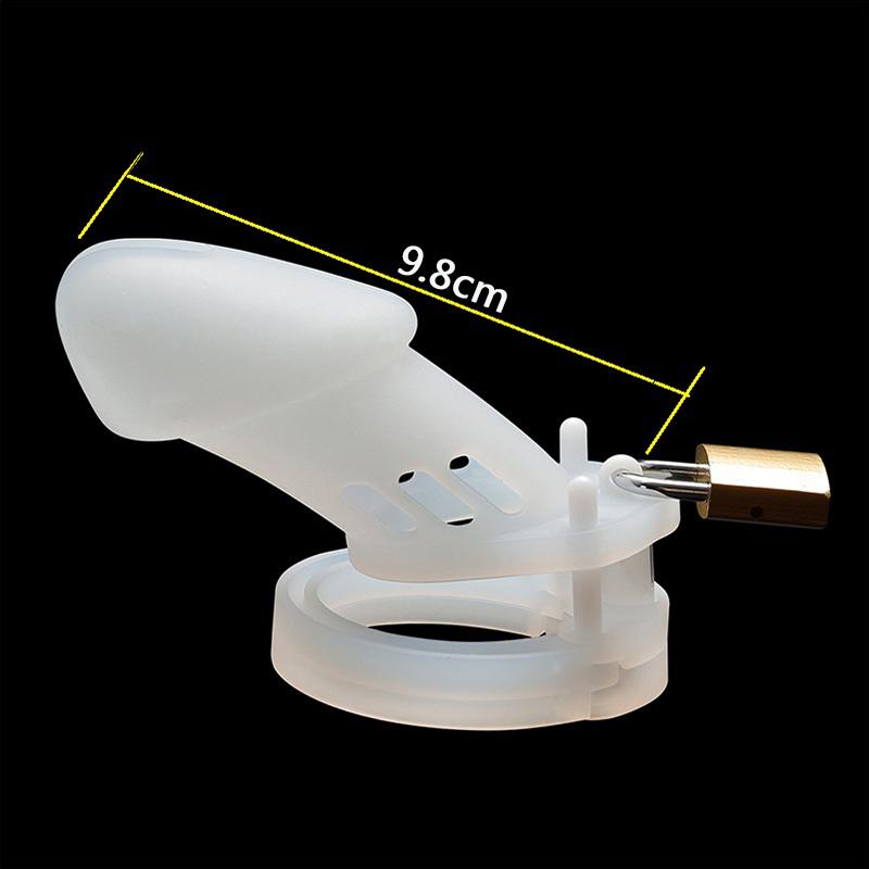 MoDi 5 Size Soft Male Chastity Cage Device Cock Cage with Rings Erotics Urethral Brass Lock Locking Sex Toys for Men Adults