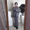 2025 Autumn Women's Fashion Slim Fit Round Neck Knit Dress with Long Sleeves