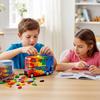 Non-Toxic Moc Rainbow Double-Decker Bus Building Blocks Educational Assembly Model For Kids Perfect Holiday Gift Fosters Creativity