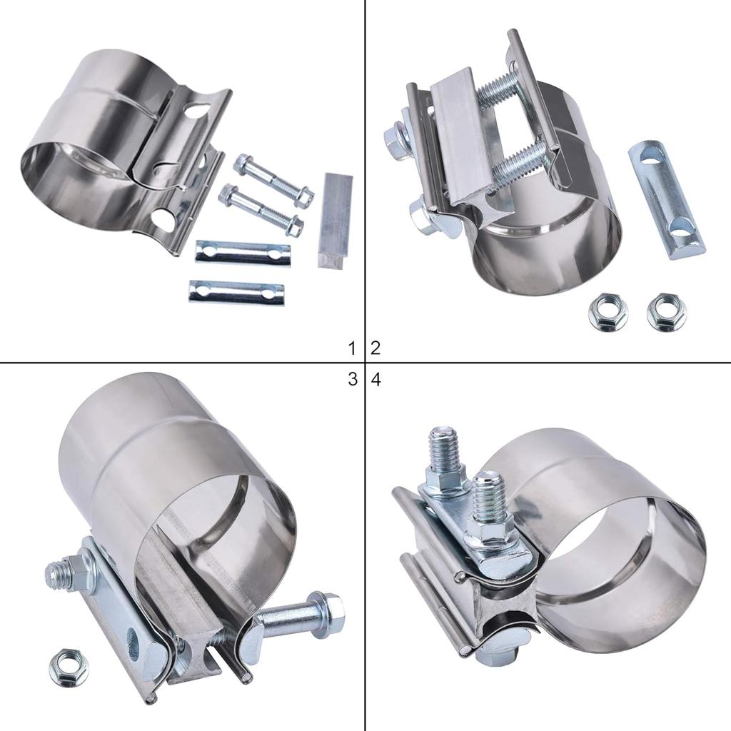 ZFBB2.5" Lap Joint Band Clamp Exhaust Clamps Pipe Repair Parts Stainless Steel