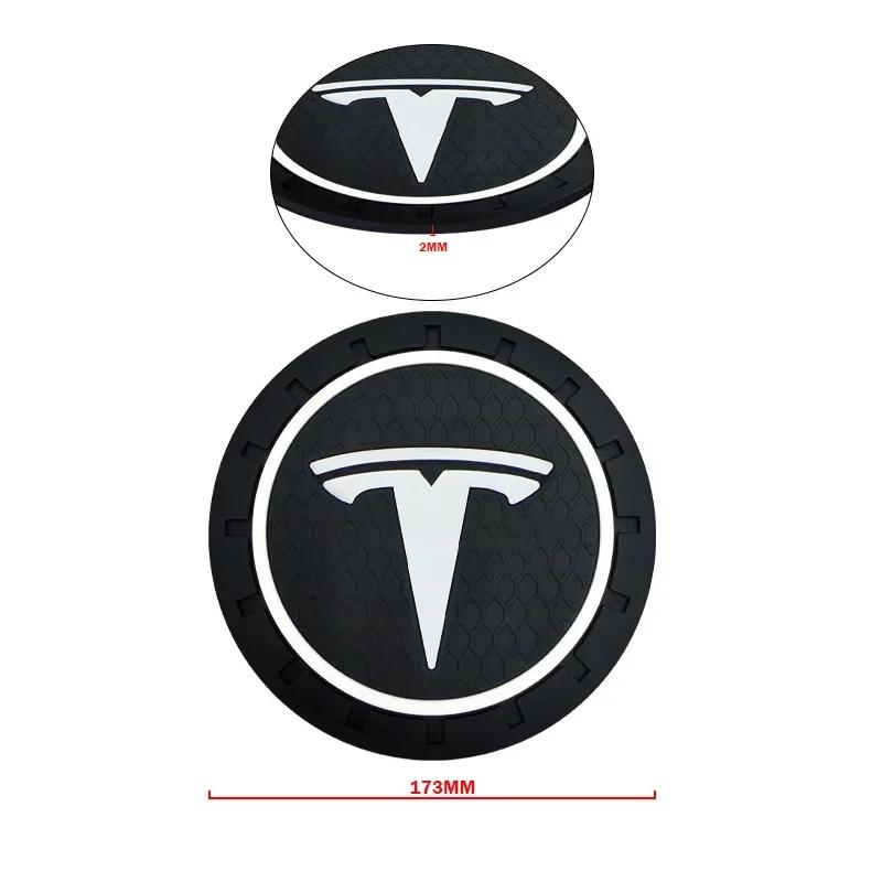 Car Sticker 2025 Hot Car Anti Slip Coaster Water Cup Slot Non-Slip Cushion For Tesla Model 3 Model X S 2016-2023 Model Y Decals