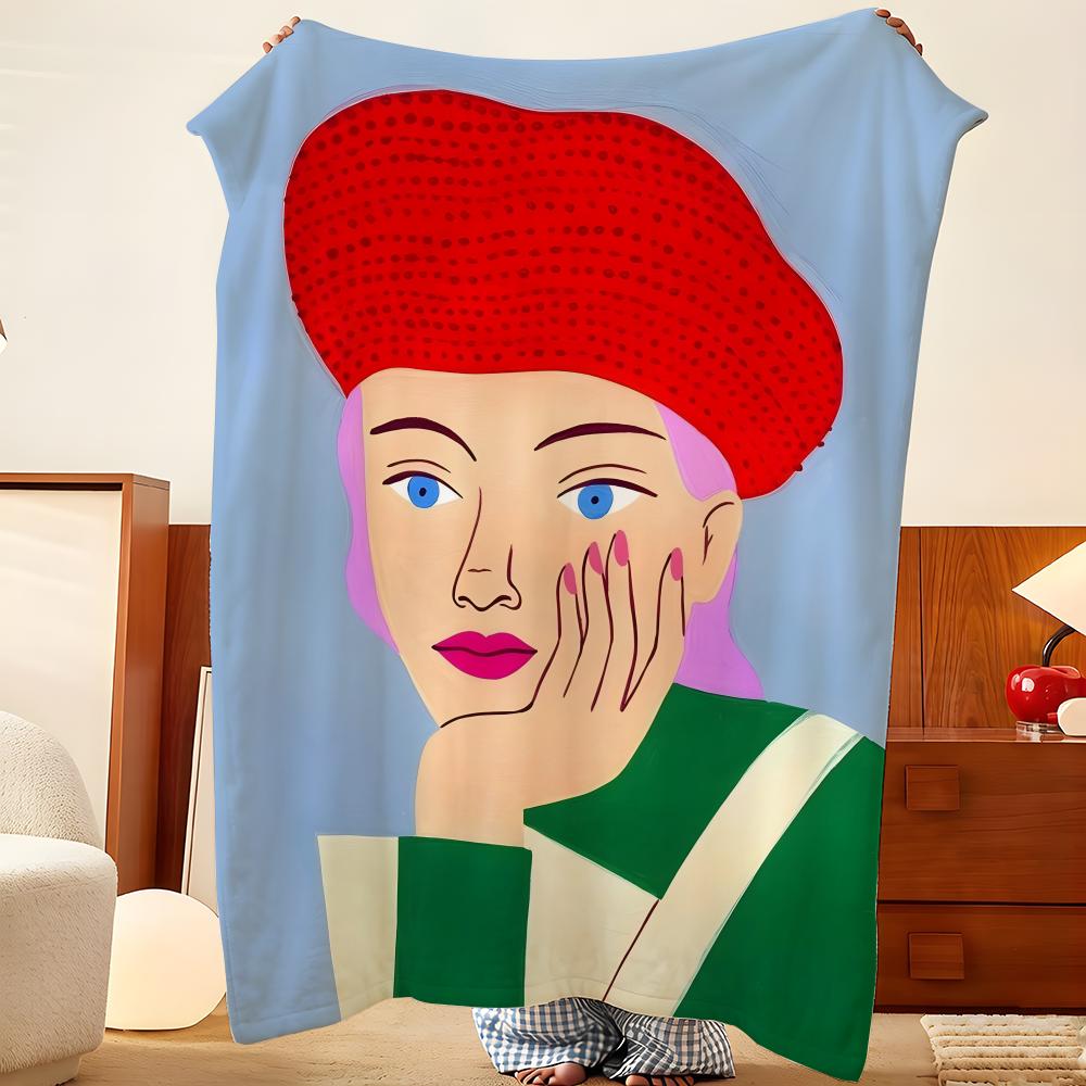 Artist A-Agathe S-Singer Throw Flannel Throw Blanket, Lightweight Cozy, Durable Washable Cute Cool