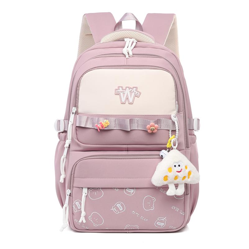 Letter Schoolbag Lightweight Backpack Cartoon Color Block Backpack