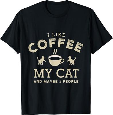 Mi piacciono il caffè i miei gatti e forse 3 persone divertente gatto caffè Regalo T-Shirt Unisex