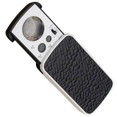Hot ! 30X 60X 90X, Pockets Magnifying Magnifier, Jeweler Eye Glass, Loupe Loop with LED Light, 8.5*4.5*2CM
