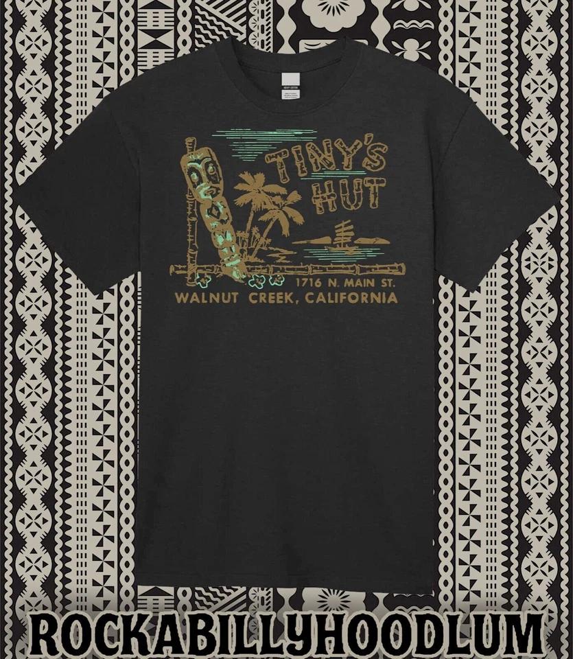 

Retro Tiki T Shirt Bar Mug Restaurant Polynesian Tiny s Hut Walnut Creek CA 4XL