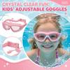 Kids Swimming Goggles with Adjustable Strap Wide Frame Anti-Fog Clear Lenses Comfortable Fit Includes Earplugs for Swimming Training