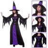 Adult Halloween Ladies Classic Purple Witch Fancy Dress Costume & Hat Accessory