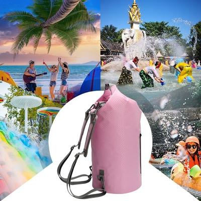 Carbon Fiber Waterproof Portable Bucket Bag Waterproof Bag Beach Rafting Swimming Outdoor Backpack 20L