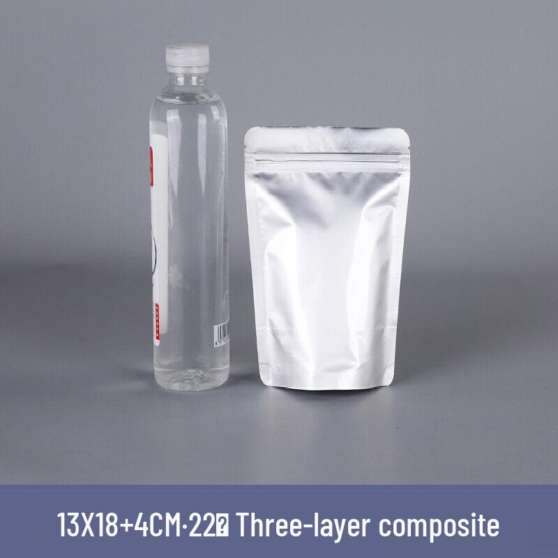 Thickened Aluminum Foil Zipper Bag: Flat Bottom, Moisture & Light-Proof, Self-Sealing for Tea & Food Storage