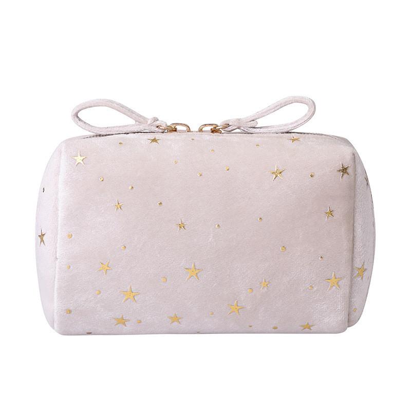 Luxurious Flannel Starry Clutch Makeup Bag For Travel And Cosmetic Storage