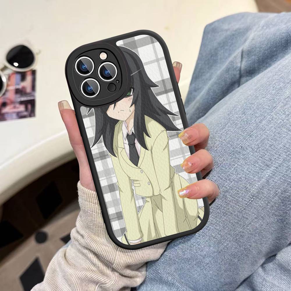 Watamote K-Kuroki T-Tomoko Leather Phone Case For IPhone 16 15 14 13 12 11 Pro Max Plus Shockproof Cover