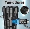 7 LED High-power LED Strong Light Flashlight 18650 USB C Rechargeable with Side Light Multifunctional Outdoor Hiking Camping Light