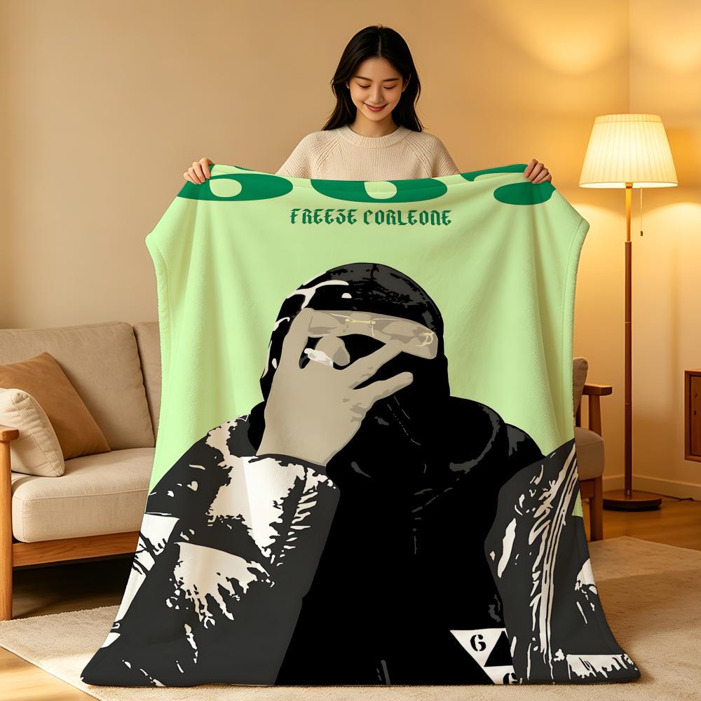 Music F-Freeze C-Corleone Throw High-Density Short Plush Blanket Soft Skin-Friendly for Sofa Nap Air-Conditioned Room