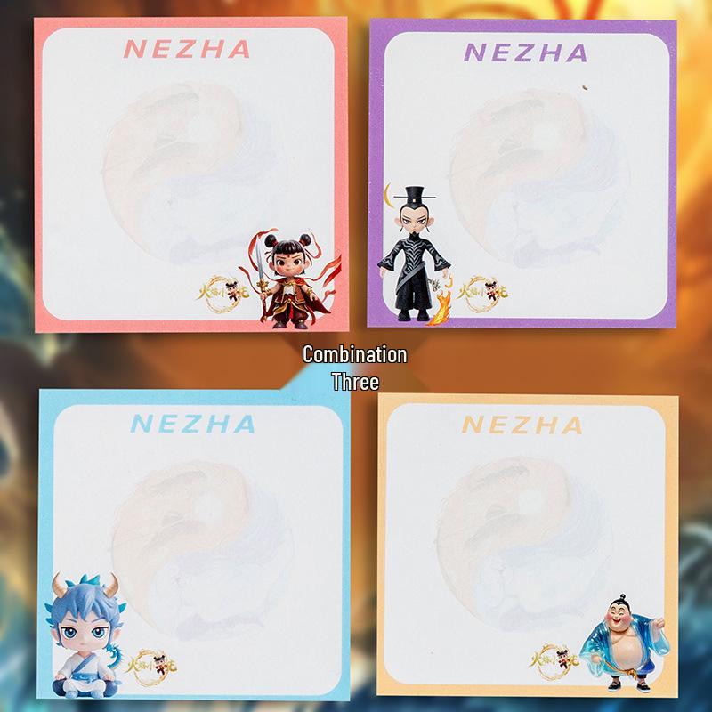 Nezha Perforated Sticky Notes: Cute Notepad for Elementary Students
