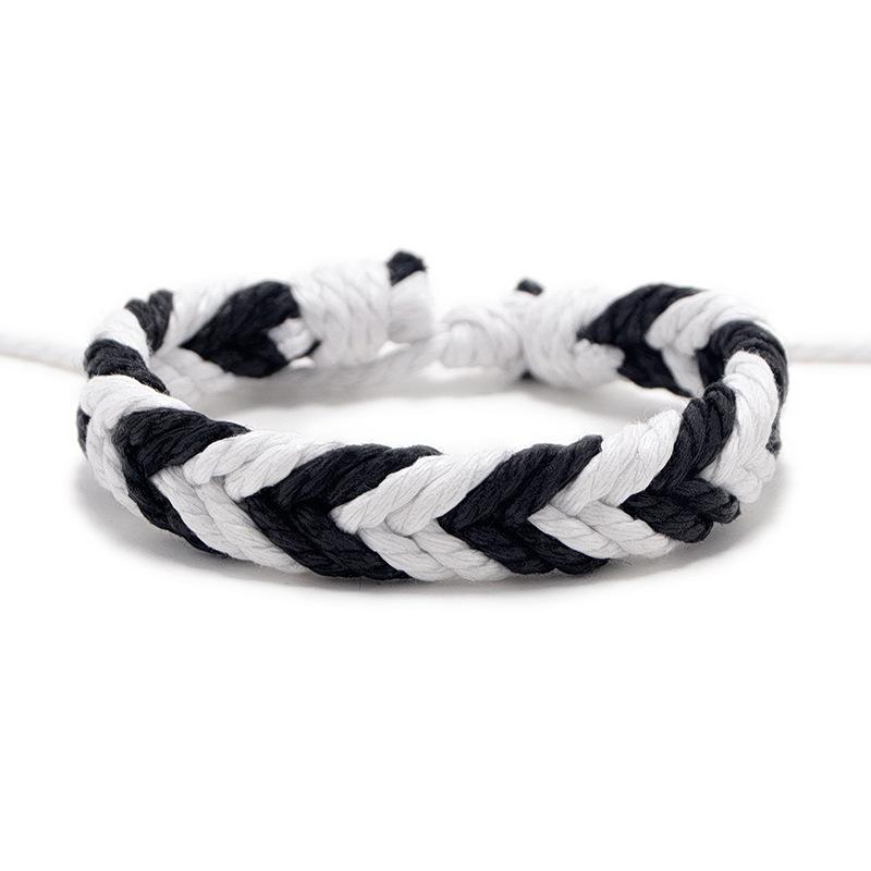 Boho Nepal Ethno Handgemachtes Armband Sommer Strand Zopfschnur Baumwollwickel Gewebtes Seil Freundschaftsarmbänder Für Frauen