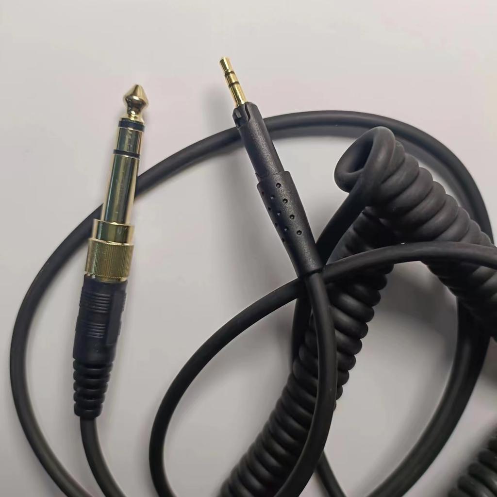 Replacement Headphones PVC Wire 6.35mm Adapters for HD8 HD6 HD7 DJ750 HD598SE HD598CS HD599 Gold Connectors Cable