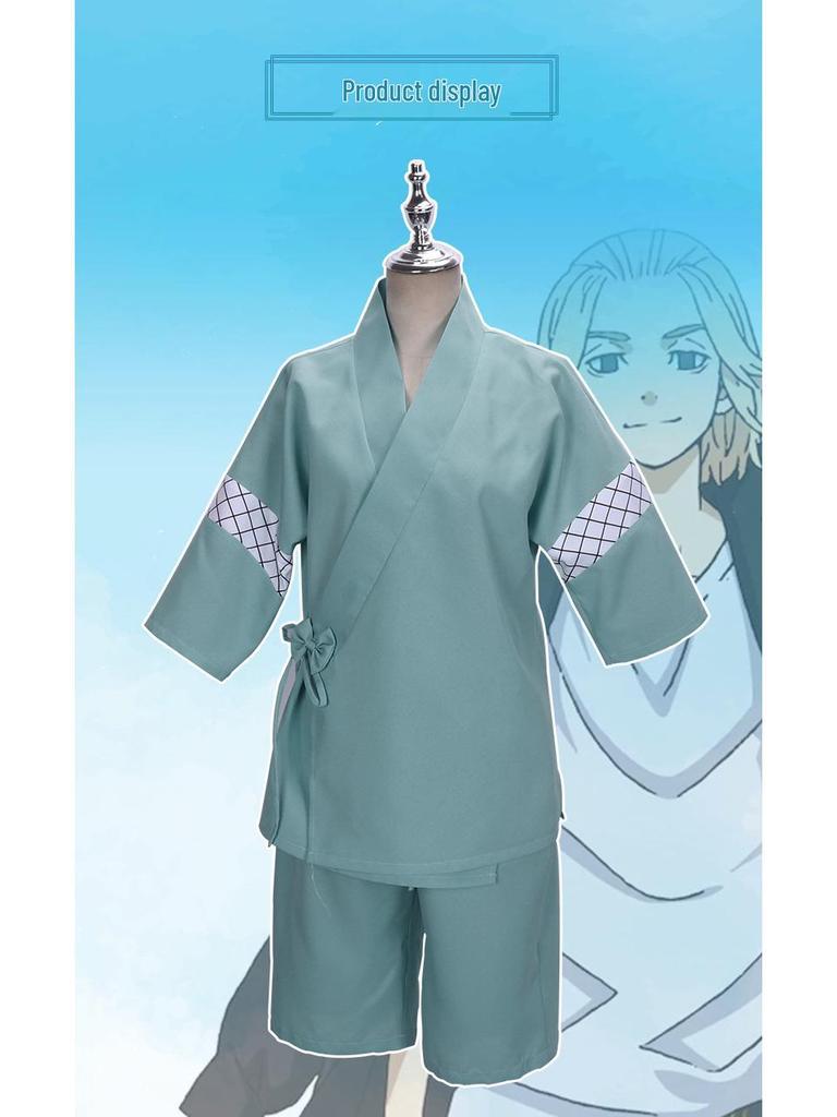 Tokyo Revengers Sano Manjiro Kimono Verde Costum Cosplay