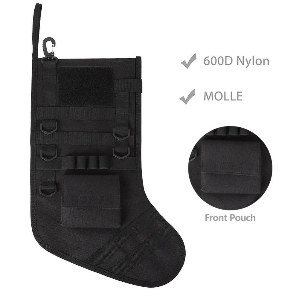 1000D Nylon Hanging Tactical Christmas Gift Socks Outdoor Sports Molle Storage Bag Christmas Stocking For Xmas Tree Pendant