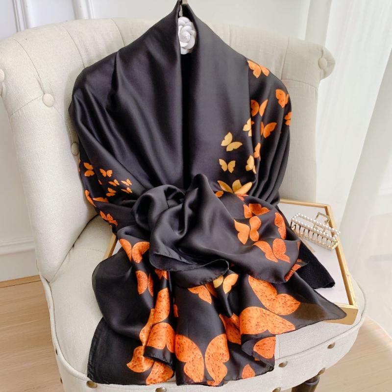 Luxury Brand Women Scarf Fashion Print Silk Scarves Summer Shawls And Wraps Soft Pashmina Lady Bandana Foulard Hijabs