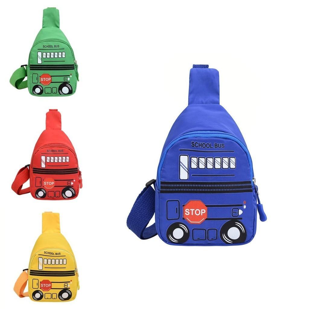 Adorable Kids Car Print Chest Bag Fashionable Summer Nylon Sling Bag