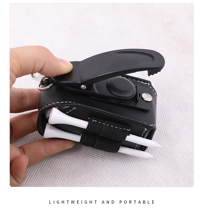 In-Stock Waist-Mounted Leather Golf Ball Bag - Compact PU Leather Design