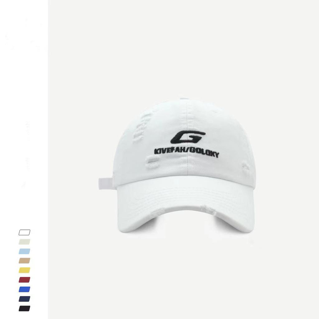 New Street made Ripped Hip Hop Baseball Cap Herren Koreanische Version Buchstaben Bestickte Baseballkappe Damen Sonnenhut
