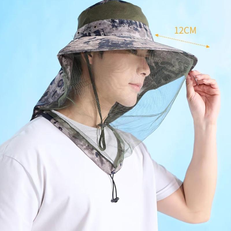 Men'S And Women'S Outdoor Mosquito Caps, Fishing Caps, Sun Protection Wide-Brimmed Hats For Mountaineering, Face Masks And Hats