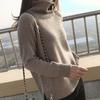 Herbst Winter Locker Gestrickter Rollkragen Damen Pullover Einfarbig Mode Elegant Lässig Schlicht Verdickte Oberteile Einfarbig Pullover Kleidung