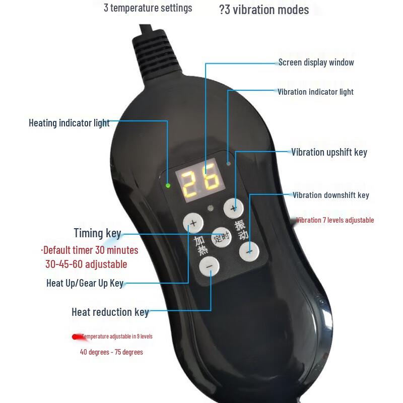 Heated Massage Waist Belt with Red Light Therapy
