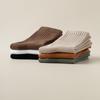 Men's Solid Color Combed Cotton Socks – Autumn/Winter Mid-Tube, Casual & Business Styles with Imitation Hand-Sewn Toe