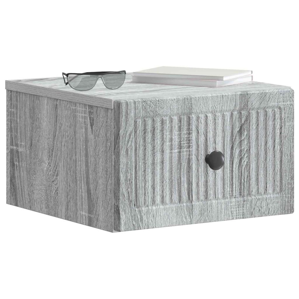 Wall Mounted Nightstand Grey Sonoma 33 x 34.5 x 20 cm