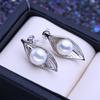 LSOOYH Natural Freshwater Cultured Pearl Earrings Silver Color Leaf Stud Earrings Fashion Gifts For Women Wholesale